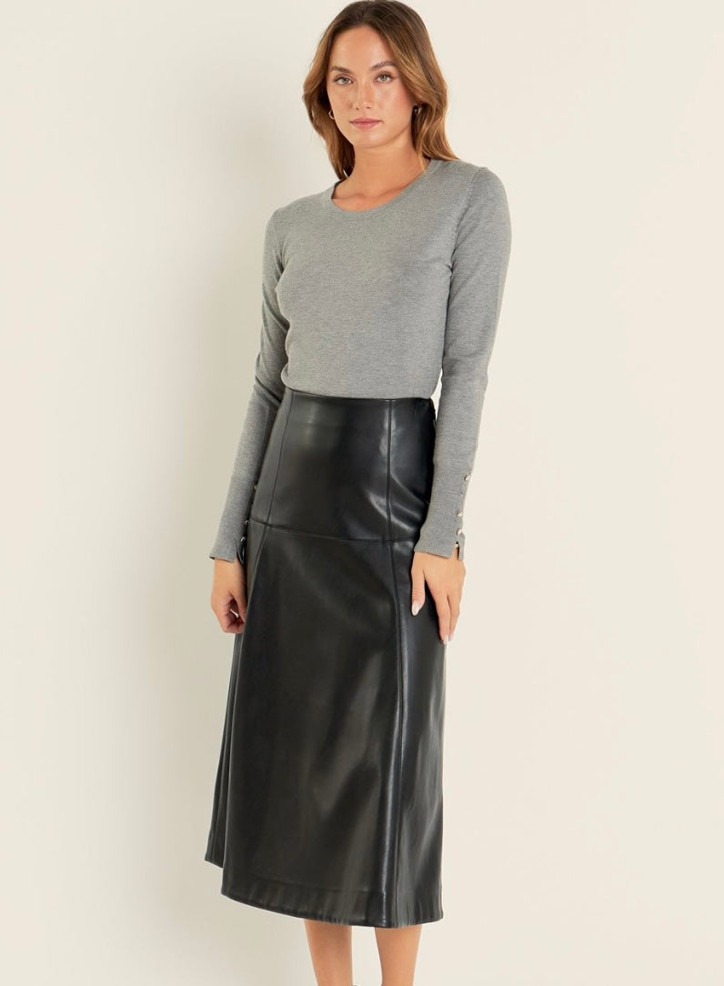 English Leather Skirt in Black