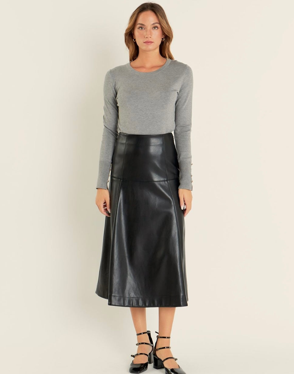 English Leather Skirt in Black (ships end of this week)