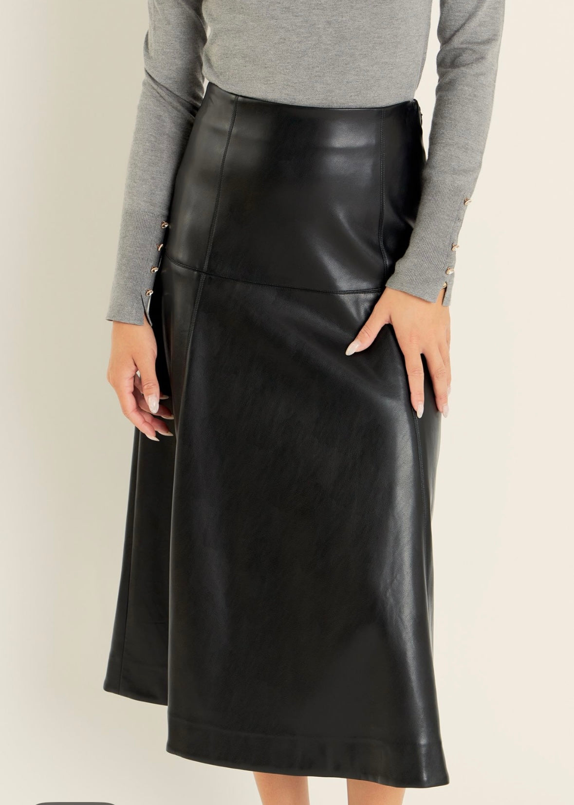 English Leather Skirt in Black (ships end of this week)