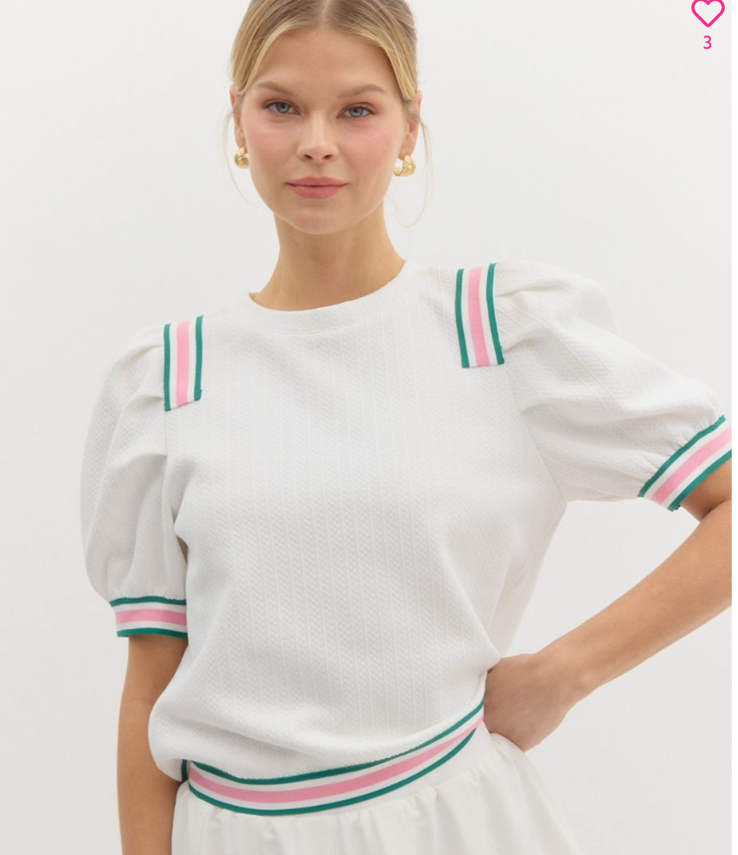 Tennis Top White (Ships Next Week)