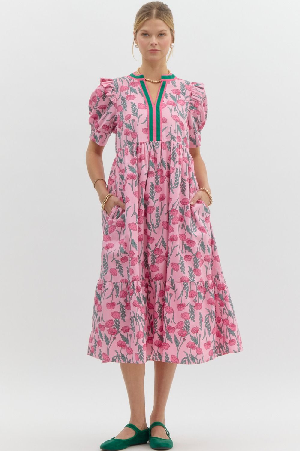 Freda Floral Midi Dress (Ships in 1 Week)